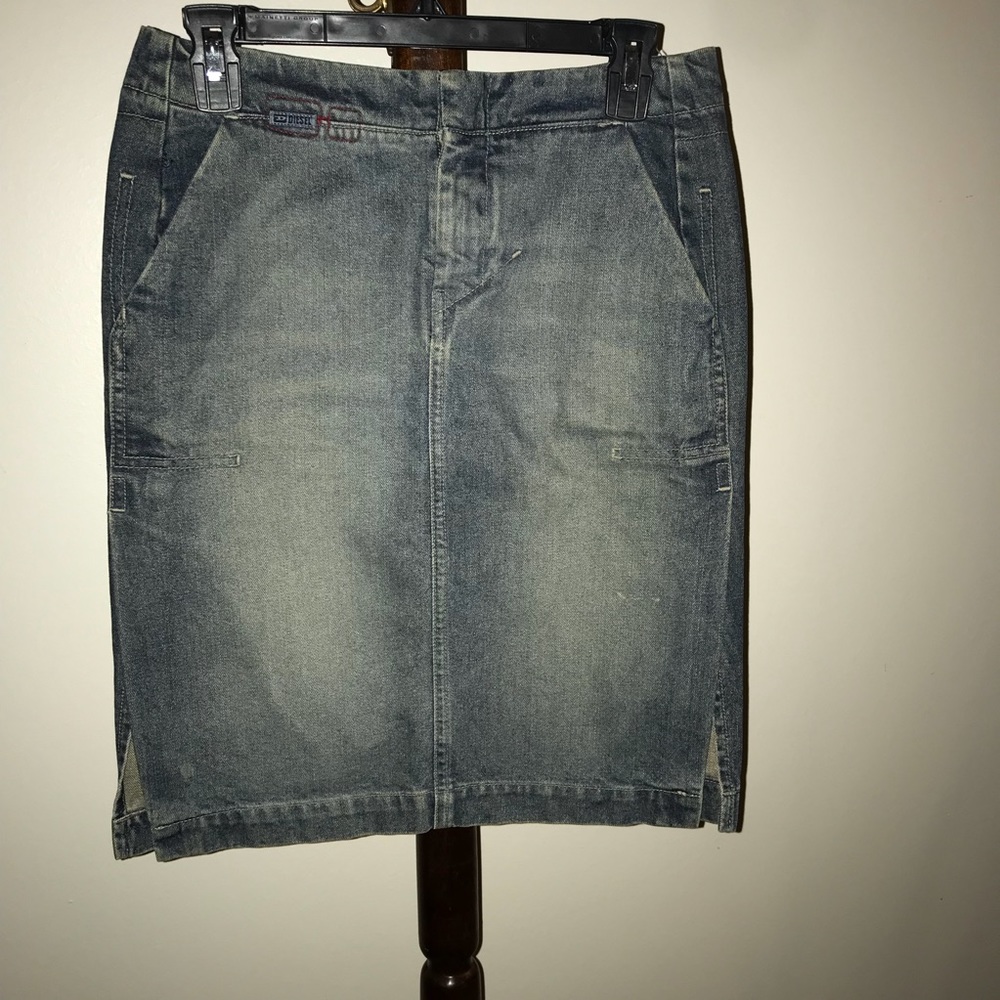 Diesel distressed look denim skirt